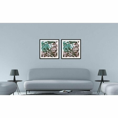 WORK-OF-ART 2 Piece Cavalli Framed Canvas Painting - Green, Maroon & White - 23 x 46 x 1.75 in. WO2207190